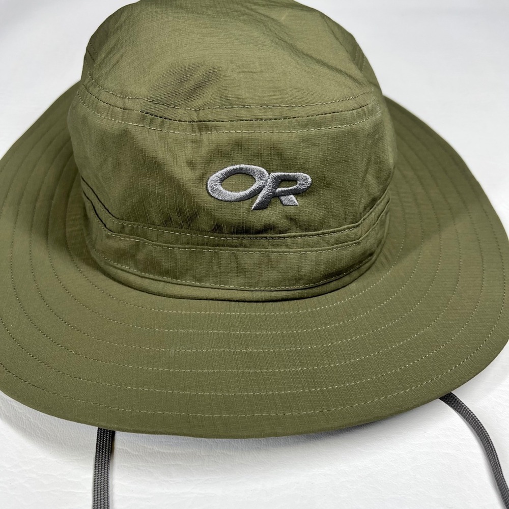 Outdoor Research Sun Hat Men M Wide Brim Chin Cord Green Gorpcore
